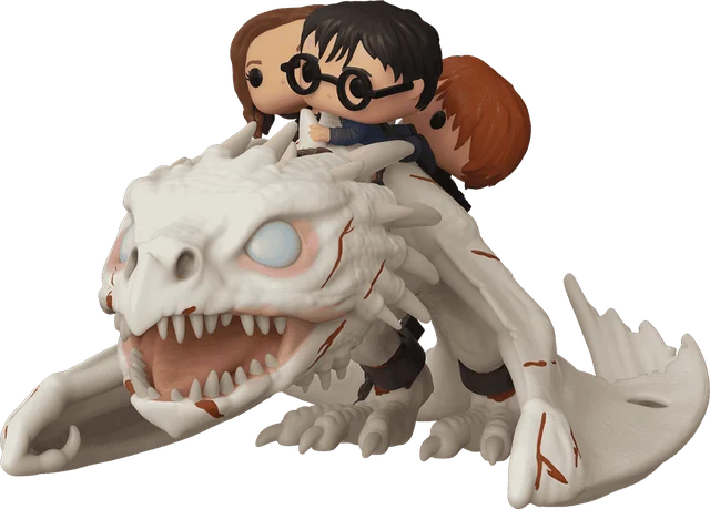 Le dragon de Gringotts avec Harry, Ron et Hermione
